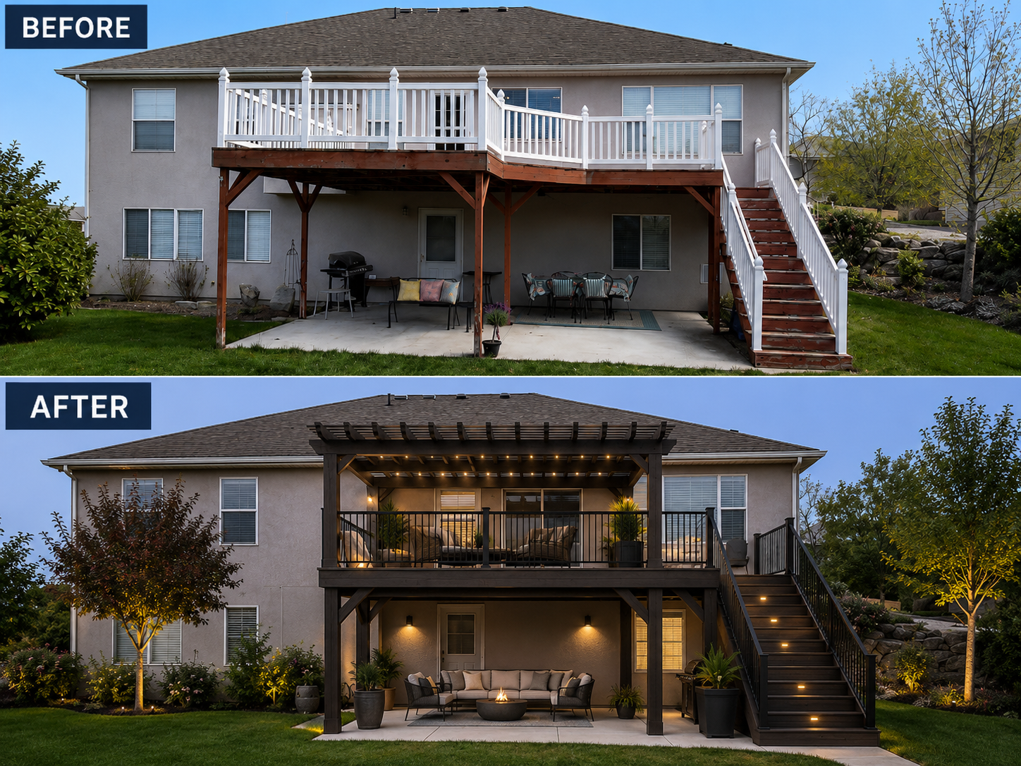 Luxury deck before and after project