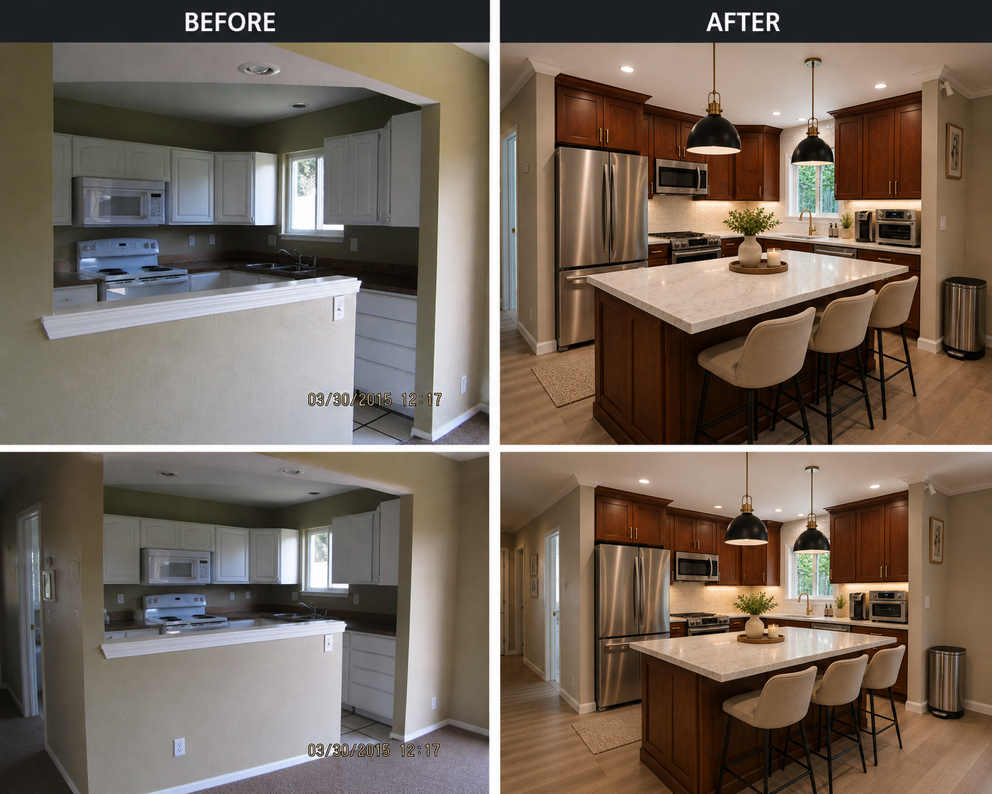 Kitchen remodel before and after project